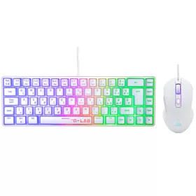   The G-Lab Gaming Kit - 2 In 1 Combo Hydrogen W/HU (6200 DPI, RGB, USB-A, Fehér, Magyar)