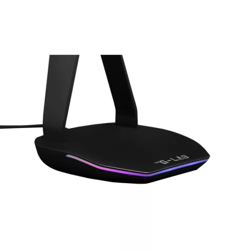 The G-Lab Fejhallgató állvány - K STAND HYDROGEN (fekete, 2xUSB3.0, 1xUSB-C, műanyag, RGB)