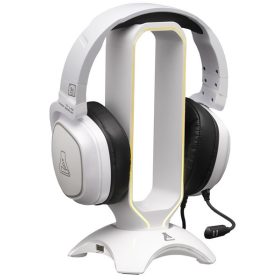   The G-Lab Fejhallgató állvány - K-STAND-RADON-W  (fehér, 2xUSB3.0, műanyag)