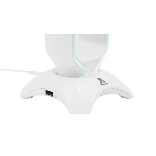 The G-Lab Fejhallgató állvány - K-STAND-RADON-W  (fehér, 2xUSB3.0, műanyag)
