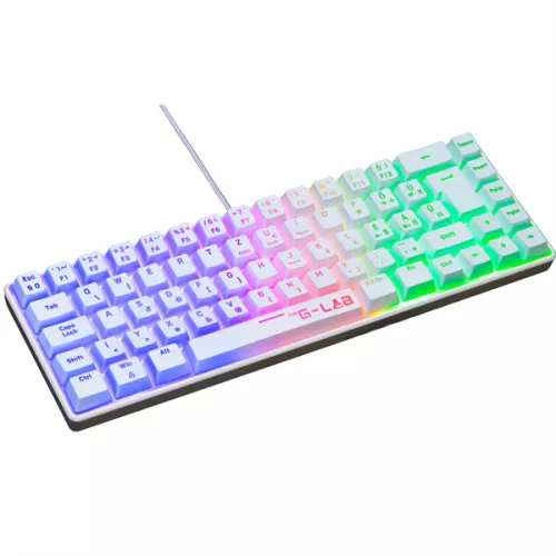 The G-Lab Gamer Billentyűzet - Keyz Hydrogen W/HU (RGB LED, TKL, USB, Fehér, Magyar)