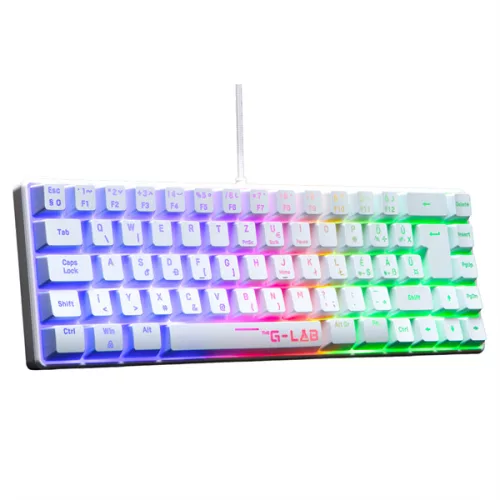 The G-Lab Gamer Billentyűzet - Keyz Hydrogen W/HU (RGB LED, TKL, USB, Fehér, Magyar)