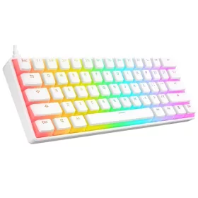   Rampage Billentyűzet - KB-R135 PARVUS US (Type-C, Vezetékes, Mechanikus, Red switch, angol, fehér, RGB LED)