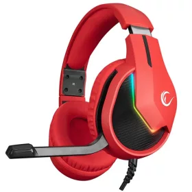   Rampage Fejhallgató - MAGE (7.1, mikrofon, USB, hangerőszabályzó, nagy-párnás, piros, LED)