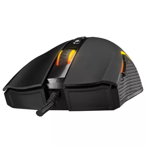 Rampage Egér Gamer - SMX-R44 V2 Macro (12800 DPI, 7 gomb, makro, RGB LED, 1,8m fonott kábel, fekete)