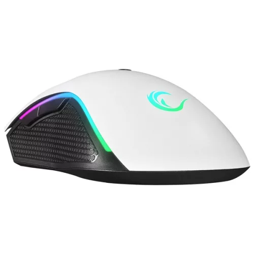 Rampage Egér Gamer - SMX-R44 V2 Macro (12800 DPI, 7 gomb, makro, RGB LED, 1,8m fonott kábel, fehér)