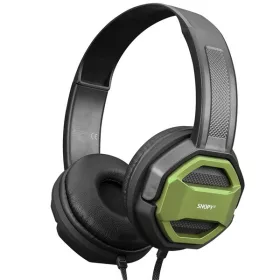   Snopy Fejhallgató - SN-101 BONNY Green (stereo, mikrofon, 3.5mm jack, 1m kábel, fekete-zöld)