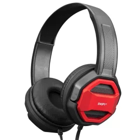   Snopy Fejhallgató - SN-101 BONNY Red (stereo, mikrofon, 3.5mm jack, 1m kábel, fekete-piros)