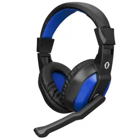   Snopy Fejhallgató - SN-633 Blue (mikrofon, 3.5mm jack, hangerőszabályzó, nagy-párnás, 1.8m kábel, fekete-kék)