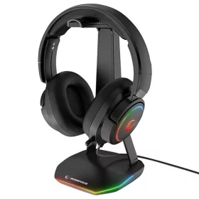   Rampage Fejhallgató Állvány TOWER T14 Fekete, Műanyag, USB HUB, RGB