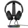 Rampage Fejhallgató Állvány TOWER T14 Fekete, Műanyag, USB HUB, RGB