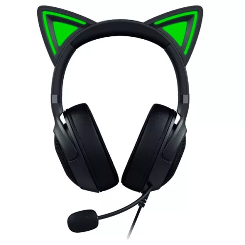 Razer Fejhallgató - Kraken Kitty V2 (USB, mikrofon, hangerőszabályzó, 2m kábel, rózsaszín)