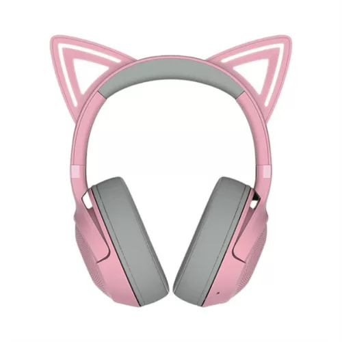 Razer Fejhallgató - Kraken Kitty V2 BT Quartz Ed. (Bluetooth, mikrofon, hangerőszabályzó, rózsaszín)
