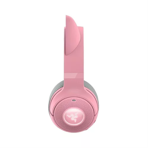 Razer Fejhallgató - Kraken Kitty V2 BT Quartz Ed. (Bluetooth, mikrofon, hangerőszabályzó, rózsaszín)