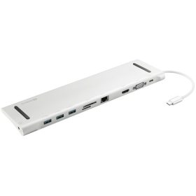   Sandberg Notebook Dokkoló - USB-C 10-in-1 Docking Station (USB-C, HDMI/VGA, 3x USB3.0, 1x RJ-45, Audio, kártyaolvasó)
