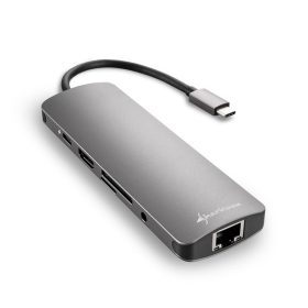   Sharkoon USB Hub - Type-C Combo Adapter (HDMI/3xUSB3.0/RJ-45/3.5 mm Jack/Kártyaolvasó)