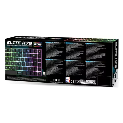 Spirit of Gamer Elite-K70 Fél-Mechanikus Wireless Gaming Billentyűzet - Magyar