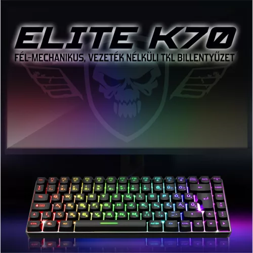 Spirit of Gamer Elite-K70 Fél-Mechanikus Wireless Gaming Billentyűzet - Magyar
