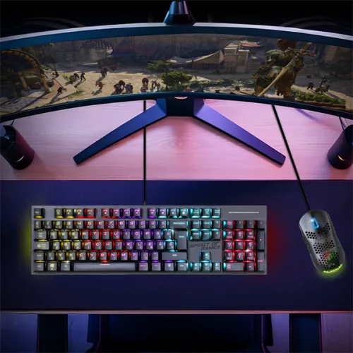 Spirit of Gamer XPERT K250 Mechanikus Gamer billentyűzet - HU, RED switch, Színes, Mechanikus, Normál, anti ghosting, vezetékes
