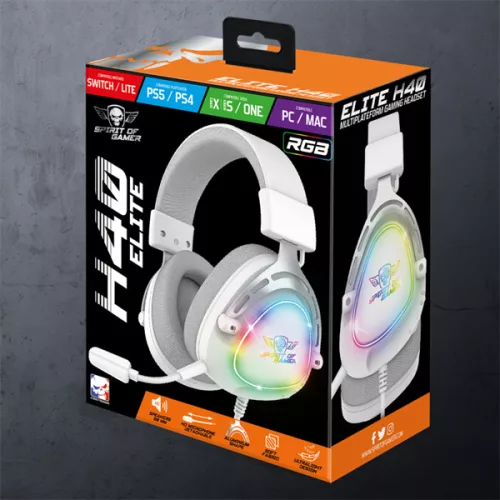 Spirit Of Gamer 248442 Elite H40 Headset Arctic, Mikrofon/Fülhallgató