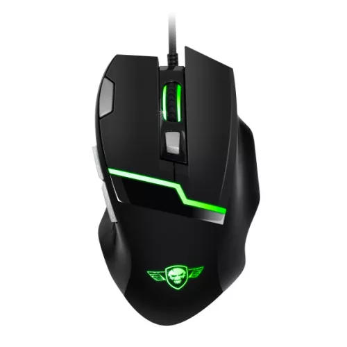 Spirit of Gamer Egér+Egérpad - Elite-M10 (Ajándék egérpad; Optikai, USB, 5000DPI, 8 gomb, harisnyázott kábel, fekete)