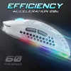Spirit of Gamer Egér - S-PM4 RGB Arctic (Optikai, 12800DPI, 6 gomb, harisnyázott kábel, fehér)