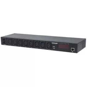   Manhattan elosztó - 19" 1U Rackmount okos elosztó, 8db C13 aljzat, fogyasztás, páratartalom, hőmérséklet monitorozás