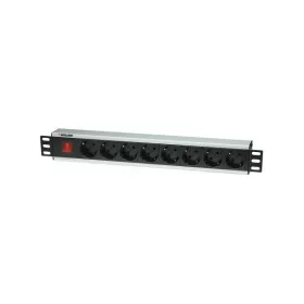   Manhattan elosztó - 19" 1,5U Rackmount elosztó, 8 aljzat, LED fény, 3m, ki-be kapcsológomb