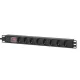 Manhattan elosztó - 19" Rackmount elosztó, 8 aljzat, ki-bekapcsoló, 2m
