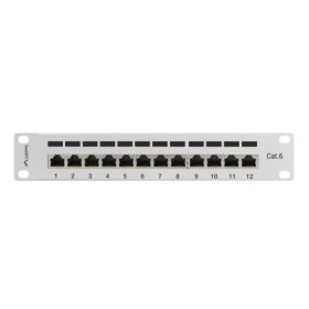   Lanberg Patch panel 12 port 1U 10" CAT.6 árnyékolt, szürke
