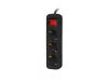 Lanberg PS1-03F-0150-BK 3x Schuko aljzat 10A 1.5m kapcsolós fekete elosztósor