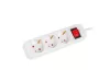 Lanberg PS1-03F-0150-W 3x Schuko aljzat 10A 1.5m kapcsolós fehér elosztósor