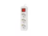 Lanberg PS1-03F-0150-W 3x Schuko aljzat 10A 1.5m kapcsolós fehér elosztósor
