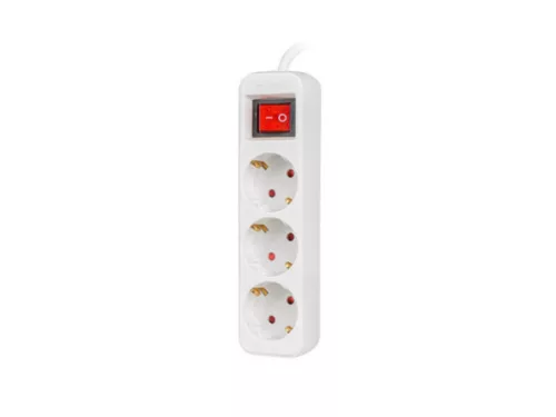 Lanberg PS1-03F-0150-W 3x Schuko aljzat 10A 1.5m kapcsolós fehér elosztósor