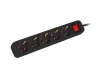 Lanberg PS1-05F-0150-BK 5x Schuko aljzat 10A 1.5m kapcsolós fekete elosztósor