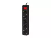 Lanberg PS1-05F-0300-BK 5x Schuko aljzat 10A 3m kapcsolós fekete elosztósor