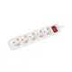 Lanberg PS1-05F-0300-W 5x Schuko aljzat 10A 3m kapcsolós fehér elosztósor
