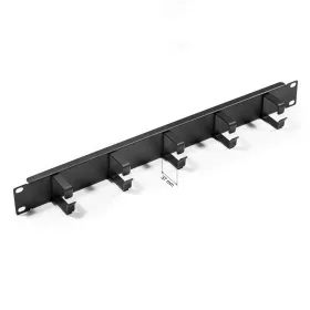   KELINE RAB-VP-X01-A2 19" 1U 37mm fém gyűrűs fekete kábelrendező panel