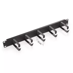   KELINE RAB-VP-X21-A2 19" 1U 73mm fém gyűrűs fekete kábelrendező panel