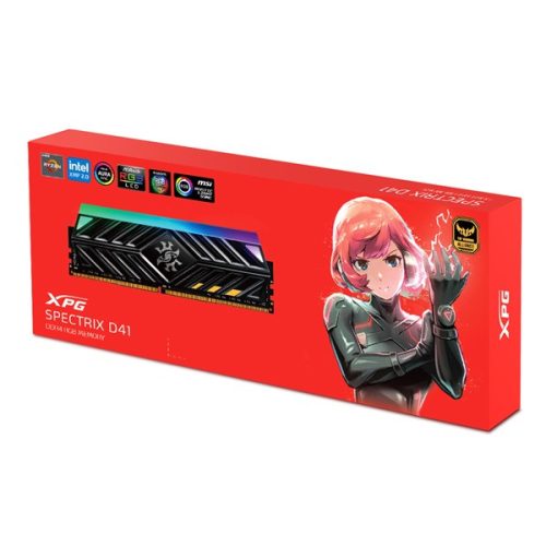 ADATA Memória Desktop - 16GB DDR4 XPG SPECTRIX D41 (16GB, 3200MHz, CL16, 1.35V, hűtőbordás, RGB)