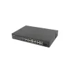 Lanberg Switch menedzsment nélküli, 16x 100Mb PoE+/ 2x 1GB/1X SFP, 10", 19" rackes (150W)