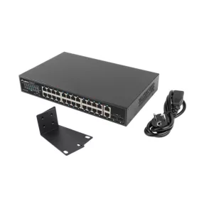   Lanberg Switch 24x 1GbE PoE+/ 2x GbE/ 2 SFP ,19" rackes (360W)