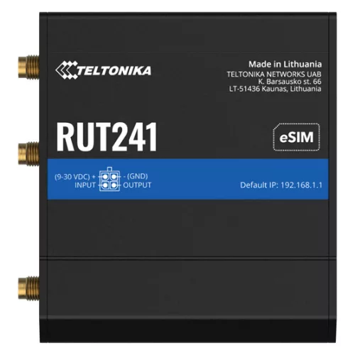 Teltonika LTE Cat4 router, Wi-Fi, 2xRJ45 port, RMS, IoT/M2M, eSIM kompatibilis