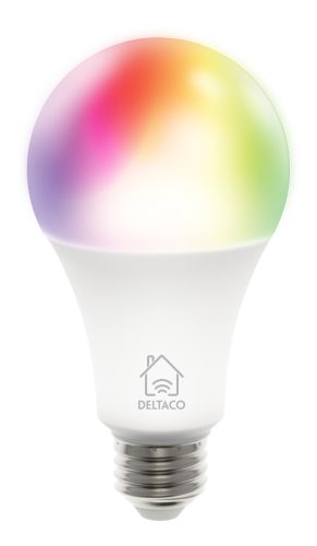 Deltaco SMART HOME SH-LE27RGB-3P WiFi, E27, 9W, 16 millió szín, fehér, 3db/csomag Izzó
