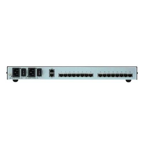 ATEN Serial Konzol Szerver dual-power, 16 port (Cisco pin-outs és auto-sensing DTE/DCE funkció)