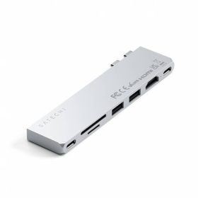   Satechi PRO HUB SLIM (1xUSB4,1xHDMI,2xUSB-A,SD/MicroSD,UHS-I up to 104MB/s, SD/SDHC/SDXC up to 2TB,1xUSB-C) - Silver