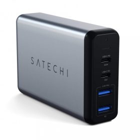   Satechi 75W Dual Type-C PD Travel Charger (2x USB-A,1x USB-C PD 18W,1x USB-C PD 60W) - asztroszürke