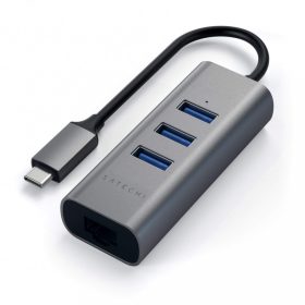   Satechi Aluminium Type-C Hub (3x USB 3.0,Ethernet) - Space Grey