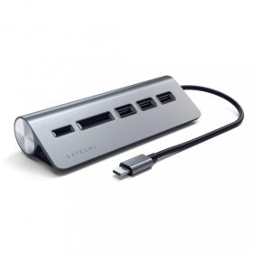   Satechi Aluminium Type-C USB Hub (3x USB 3.0,MicroSD) - Space Grey