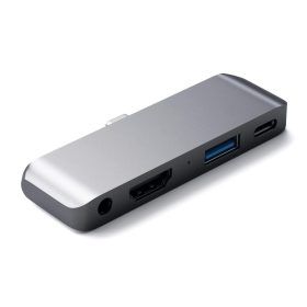   Satechi Aluminium Type-C Mobile Pro Hub (HDMI 4k,1x Jack 3mm,1x USB-A,1x USB-C) - Space Grey
